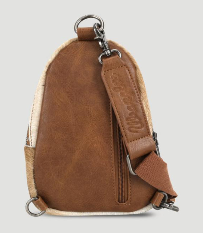 Wrangler Cowhide Sling Bag - Brown