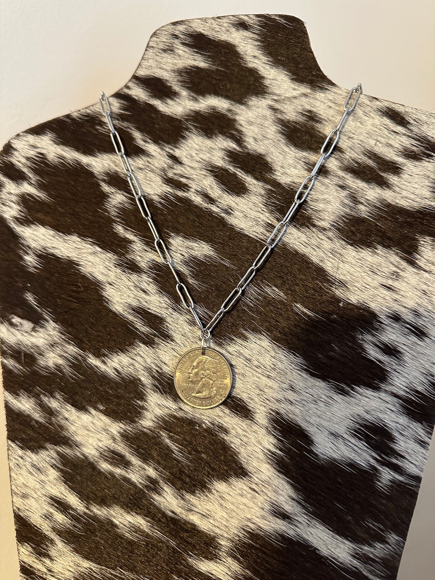 Cowpoke - Quarter/Coin Paperclip Necklace